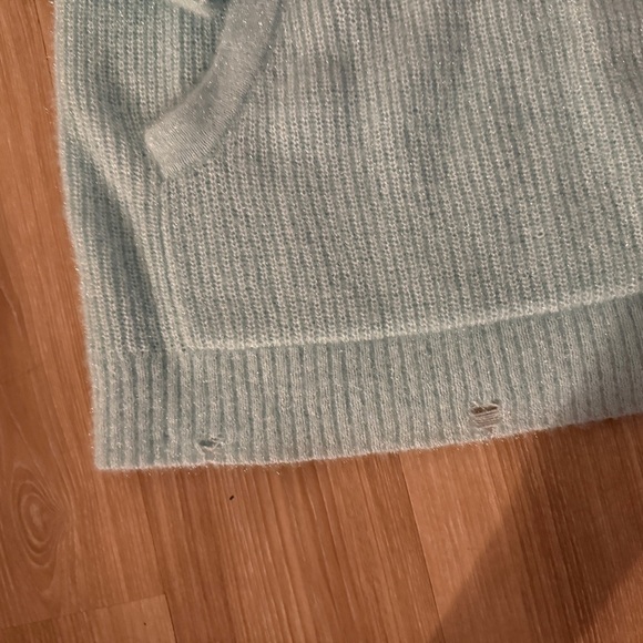 Light Blue Knit Hoodie Sweater – Size M - Picture 3 of 9